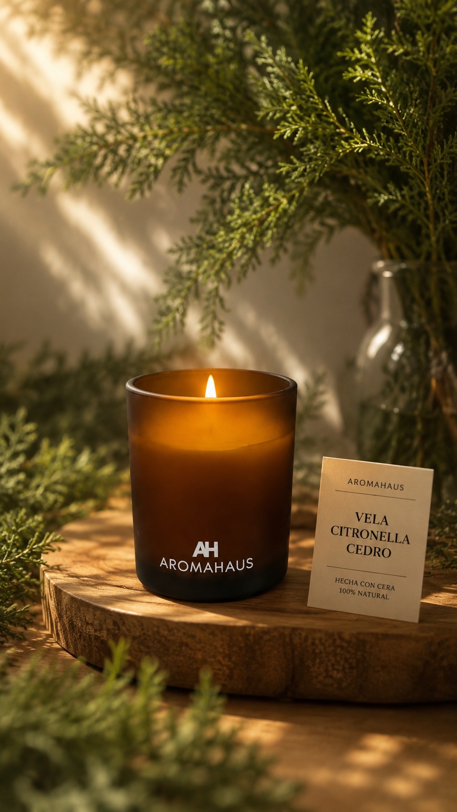 vela cera de soya citronella & cedro