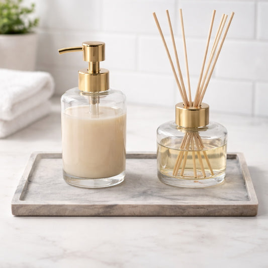 Bandeja cemento estilo mármol